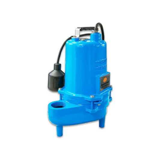 a blue machine with a pump attached to it