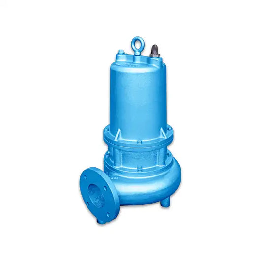 a large blue water pump on a white background