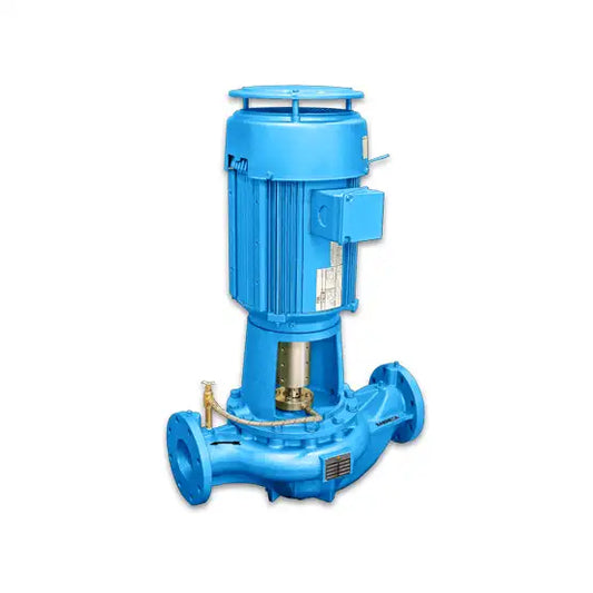 a blue water pump on a white background