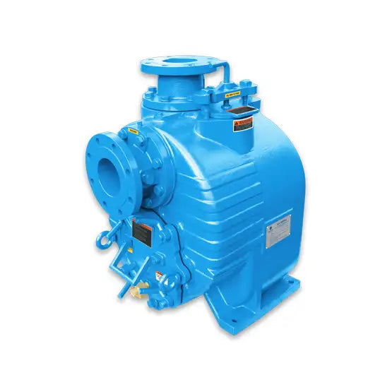 a blue water pump on a white background