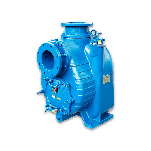 a blue water pump on a white background